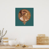 Art Nouveau - Byzantine Head, het Brunette Poster (Keuken)