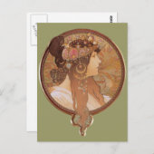 Art Nouveau - Byzantine Head, The Brunette Briefkaart (Voorkant / Achterkant)
