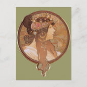 Art Nouveau - Byzantine Head, The Brunette Briefkaart (Voorkant)