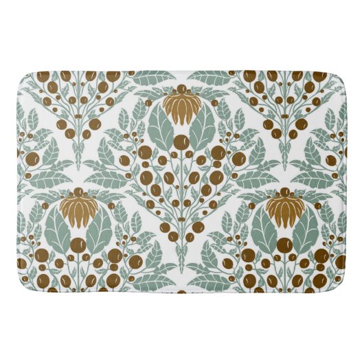Art Nouveau Cacao & Mint- Bloemenschelp Badmat (Voorkant)