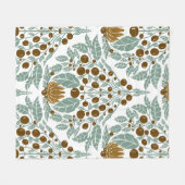 Art Nouveau Cacao & Mint- Bloemenschelp Fleece Deken (Voorkant (Horizontaal))