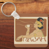 Art Nouveau Café Rajah, Dame met koffie Sleutelhanger (Voorkant)