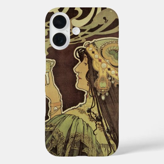 Art Nouveau Café Rajah dames met koffie Case-Mate iPhone Case (Achterkant)