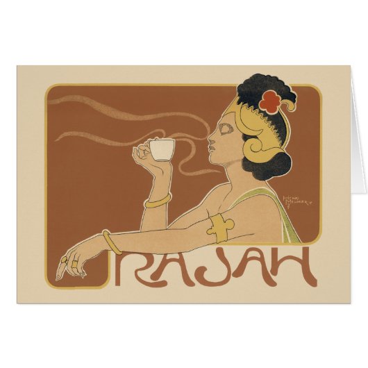 Art Nouveau Cafe Rajah, Lady met koffie (Voorkant Horizontaal)