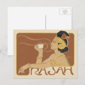 Art Nouveau Cafe Rajah, Lady met koffie Briefkaart (Voorkant / Achterkant)