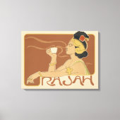  Art Nouveau Cafe Rajah, Lady met koffie Canvas Afdruk (Voorkant)
