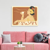  Art Nouveau Cafe Rajah, Lady met koffie Canvas Afdruk (Insitu (Woonkamer))