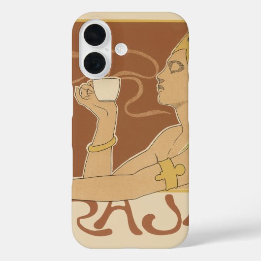  Art Nouveau Cafe Rajah, Lady met koffie Case-Mate iPhone Case (Achterkant)