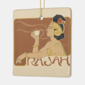  Art Nouveau Cafe Rajah, Lady met koffie Keramisch Ornament (Links)
