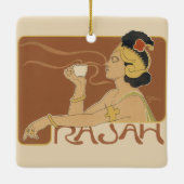  Art Nouveau Cafe Rajah, Lady met koffie Keramisch Ornament (Achterkant)