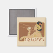 Art Nouveau Cafe Rajah, Lady met koffie Magneet (Voorkant / Achterkant)