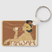 Art Nouveau Cafe Rajah, Lady met koffie Sleutelhanger (Voorkant)