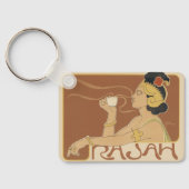 Art Nouveau Cafe Rajah, Lady met koffie Sleutelhanger (Achterkant)