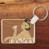 Art Nouveau Cafe Rajah, Lady met koffie Sleutelhanger (Voorkant)