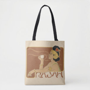  Art Nouveau Cafe Rajah, Lady met koffie Tote Bag