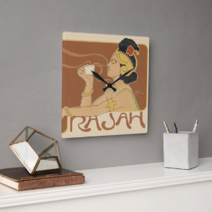 Art Nouveau Café Rajah uit het verleden, Dame met  Vierkante Klok