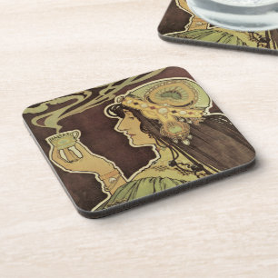 Art Nouveau Café Rajah, vrouw met koffie Bier Onderzetter