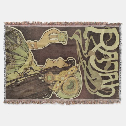  Art Nouveau Cafe Rajah, Vrouw met koffie Deken (Voorkant)