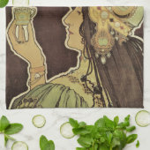  Art Nouveau Cafe Rajah, Vrouw met koffie Theedoek (Gevouwen)