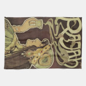  Art Nouveau Cafe Rajah, Vrouw met koffie Theedoek (Horizontaal)