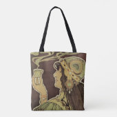  Art Nouveau Cafe Rajah, Vrouw met koffie Tote Bag (Achterkant)