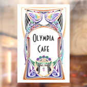 Art Nouveau Café teken Raamsticker (Vel 2)