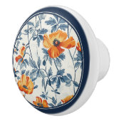 Art Nouveau California Poppies Keramische Knop (Rechts)