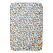 Art Nouveau California Poppies Navy Banded Badmat (Voorkant Verticaal)
