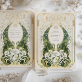 Art Nouveau Calla Lily Bruiloft Kaart