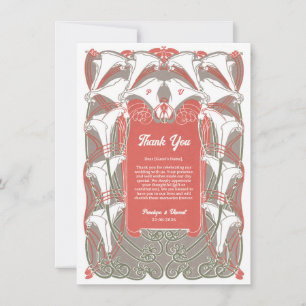 Art Nouveau Calla Lily Elegance Bedankkaart