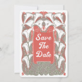 Art Nouveau Calla Lily Elegance Bewaar de datum Kaart (Achterkant)