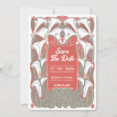 Art Nouveau Calla Lily Elegance Bewaar de datum Kaart (Voorkant)