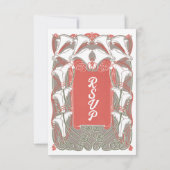 Art Nouveau Calla Lily Elegance QR Code RSVP (Achterkant)