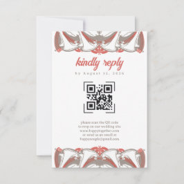 Art Nouveau Calla Lily Elegance QR Code RSVP