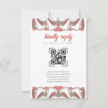 Art Nouveau Calla Lily Elegance QR Code RSVP