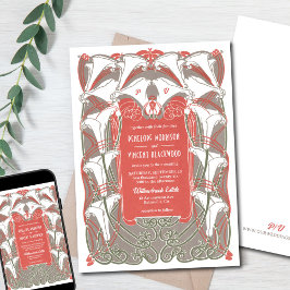 Art Nouveau Calla Lily Elegance uitnodiging