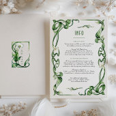 Art Nouveau Calla Lily Wedding Info Kaart