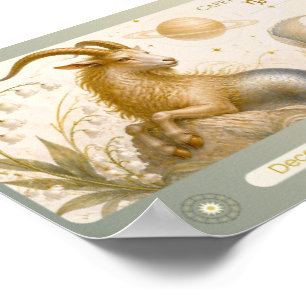 Art Nouveau Capricorn Zodiac Print