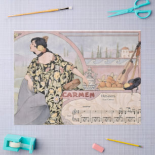 Art Nouveau Carmen Habanera Print – Vintage Opera Tissuepapier