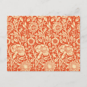 Art Nouveau Carnan Damask, Mandarin Oranje Briefkaart