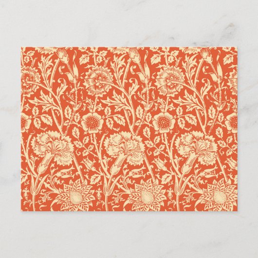 Art Nouveau Carnan Damask, Mandarin Oranje Briefkaart (Voorkant)