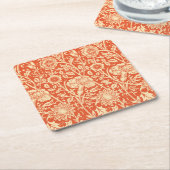 Art Nouveau Carnan Damask, Mandarin Oranje Kartonnen Onderzetters (Schuin)