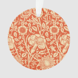 Art Nouveau Carnan Damask, Mandarin Oranje Ornament