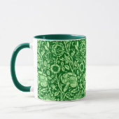 Art Nouveau Carnation Damask, Emerald Green Mok (Links)