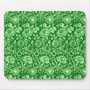 Art Nouveau Carnation Damask, Emerald Green Muismat