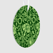 Art Nouveau Carnation Damask, Forest Green Ornament (voorkant)