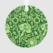 Art Nouveau Carnation Damask, Forest Green Ornament (achterkant)