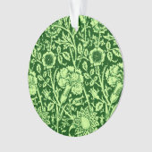 Art Nouveau Carnation Damask, Forest Green Ornament (voorkant)