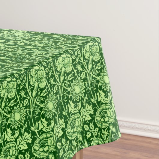 Art Nouveau Carnation Damask, Forest Green Tafelkleed (Voorbeeld)