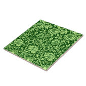 Art Nouveau Carnation Damask, Forest Green Tegeltje (Zijkant)